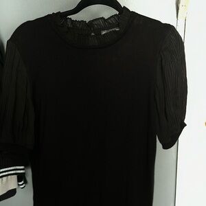 Adrianna Papell Black Pleated Blouse